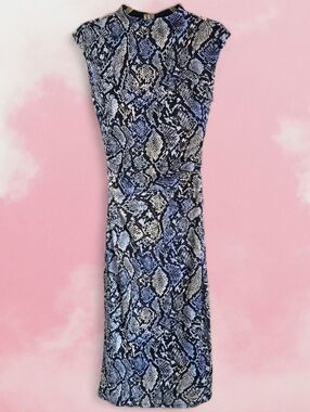 🐍NWT Bodycon Snakeskin Pattern Blue Sexy Dress🐍